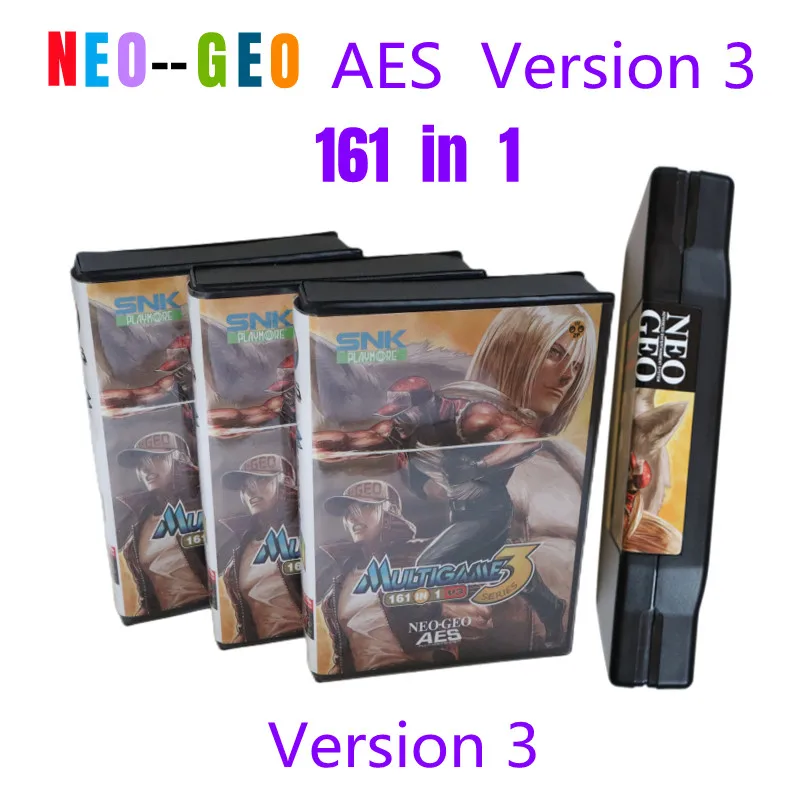 

Enhanced Version Arcade Cassette 161 in 1 NEO GEO AES multi games Cartridge Ver. 3 upgraded Version for Family AES Game Console