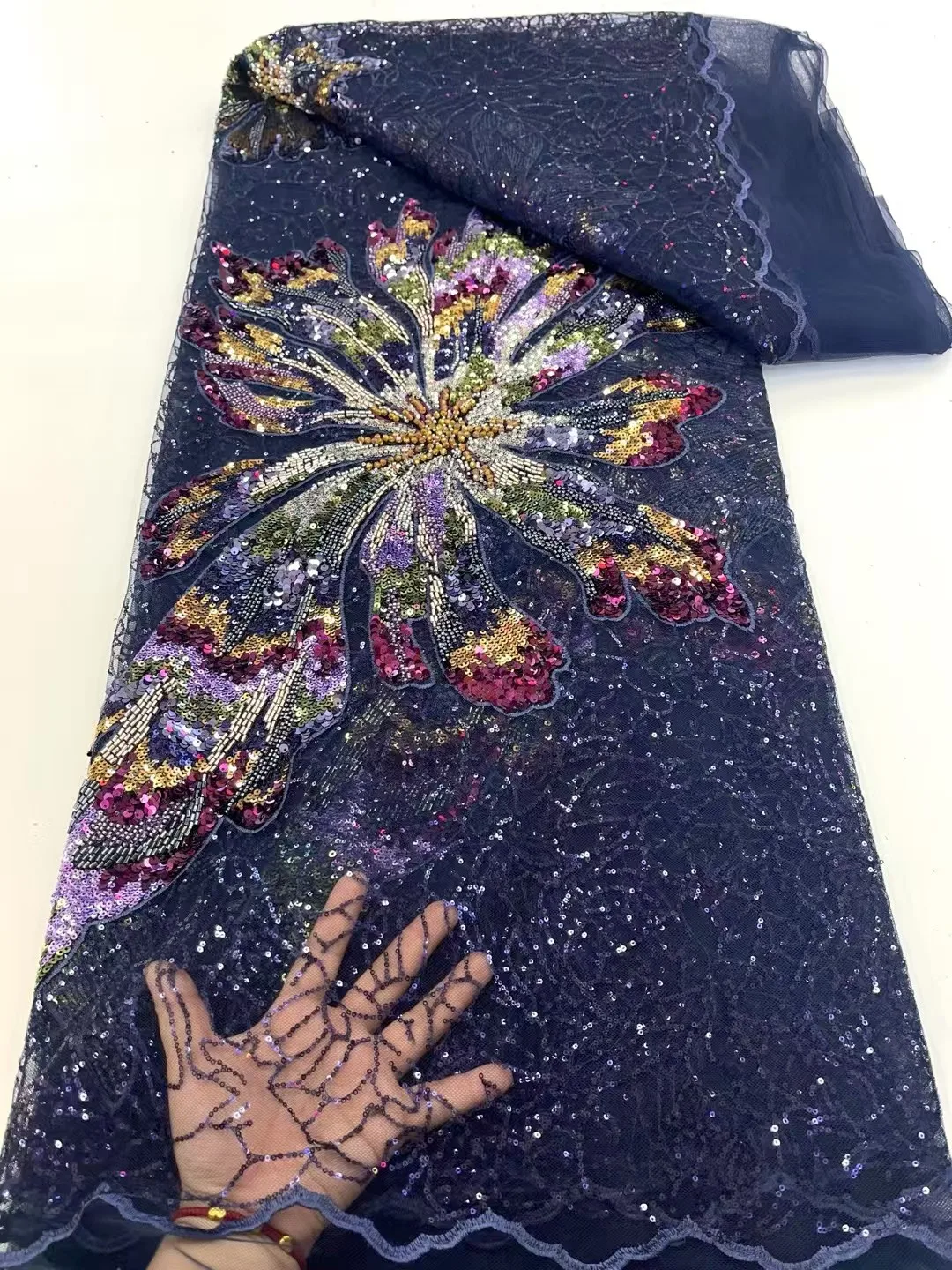 

Излучающий геометрический узор с блестками, разноцветные хрустальные бусины на прозрачной сетке, блестящая африканская ткань для свадебного платья