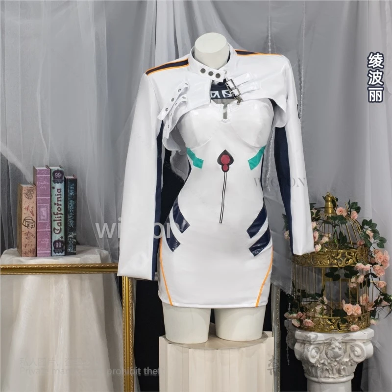 أنيمي Asuka تأثيري Ayanami ري زي جلدية بارد شعر مستعار مجموعة كاملة دراجة نارية زي 3 قطعة دعوى النساء هالوين مخصصة