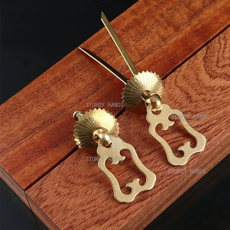 10pcs Chinese Copper Handle Furniture Solid Wood Cabinet Door Handle Drawer Pull Medicine Cabinet Handle Hardware Accessories