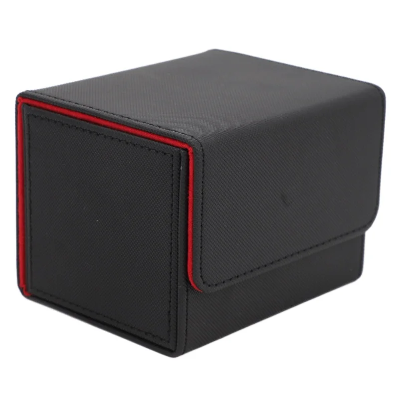 

Card Deck Box Magnetic Flap Lid Large Capacity PU Leather Card Storage Case For Game Cards Tarot Cards