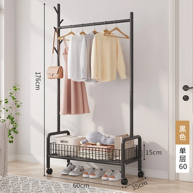 

High Quality Metal Cloth Hangers Steel Cloth Rack Bedroom Clothes Hanger With Wheel Coat Rack Hanger Floor Cloth Hook