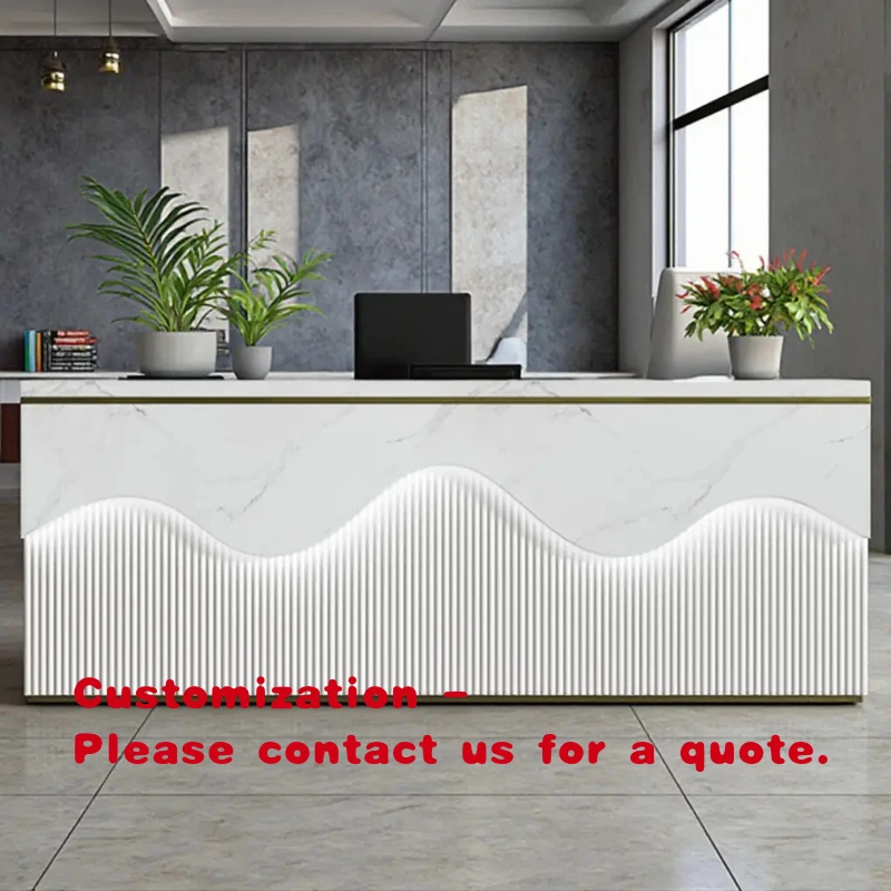 custom.High Quality Custom Durable Eco-Friendly Modern Commercial Office Reception Desk Drawers Beauty Salon Office Building