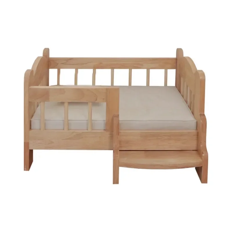 Pastoral pet solid wood rubber wood small bed removable canvas mattress four seasons moisture-proof small and medium