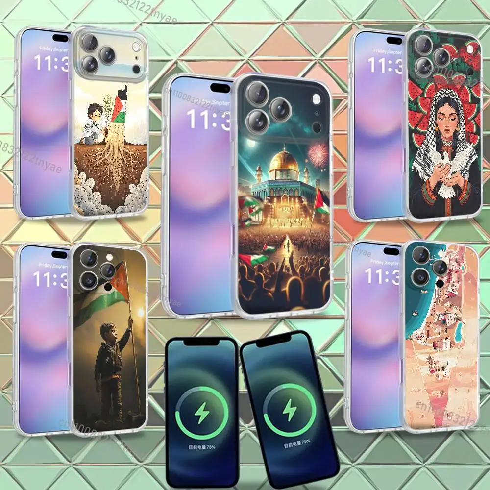 

P-Palestine-es-F-Flag MAP Phone Case For iPhone 16,14,11,17,13,15,12,Air,Plus,Pro,Max,E,Mini Frosted for MagSafe Magnetic