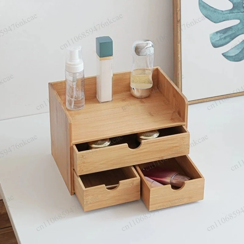 1PC Multi functional Wooden Office Desk Storage Box