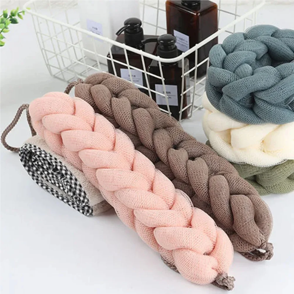 

1pcs Soft Back Strap Bath Scrubber Rich bubbles Body Brush Shower Bars Mesh Puff Exfoliating Massage Bath Ball Flower Bathroom