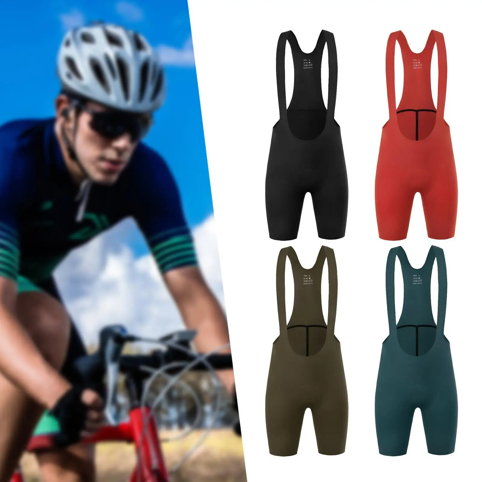 Men Cycling Bib Shorts Quick Drying Sweat Absorbent Biking Shorts Riders Bike