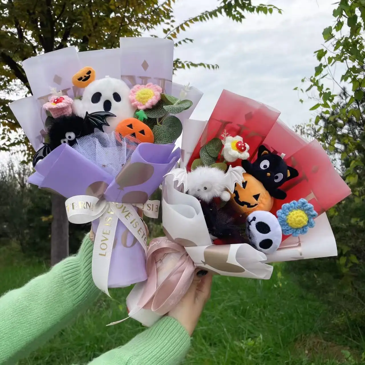 할로윈 잭 스켈링턴 봉제 인형 장난감 스컬 고스트 포지티브 부케 생일 크리스마스 발렌타인 선물