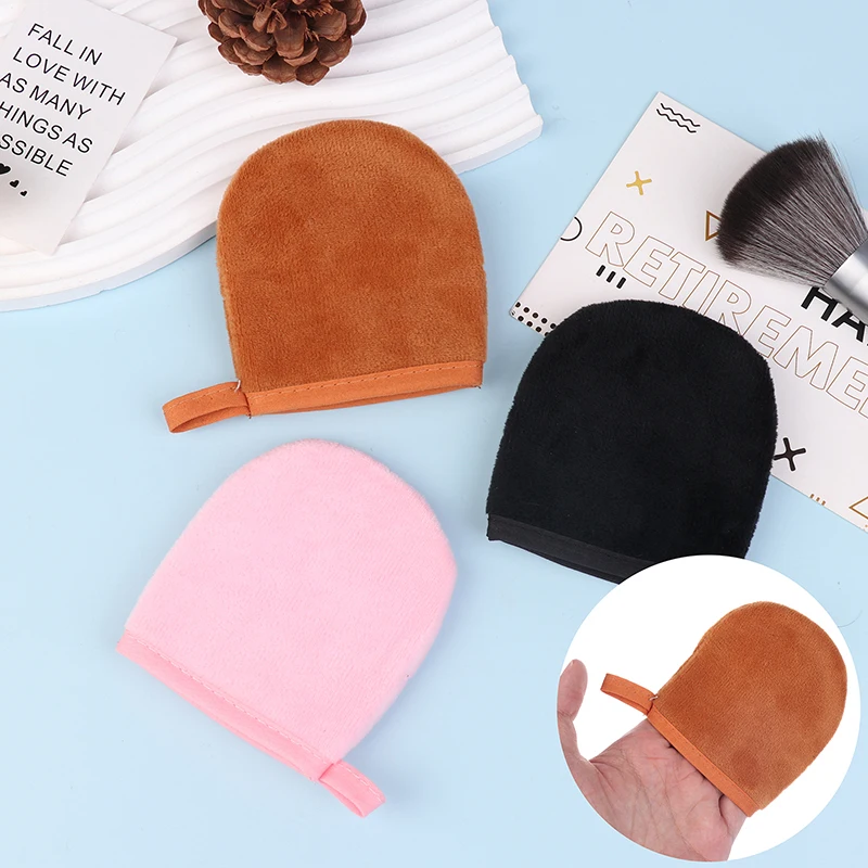 Self Tanning Mitt ถุงมือ Reusable Body Face เครื่องมือทําความสะอาดกลับ Applicator ทําความสะอาดร่างกาย Exfoliating Removal Mitt