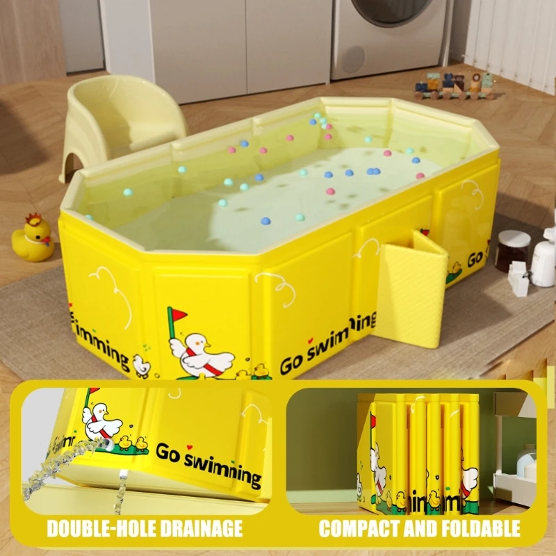  Foldable Baby Bathtub PVC Sturdy Base Space Saver Baby Tubs for Kids