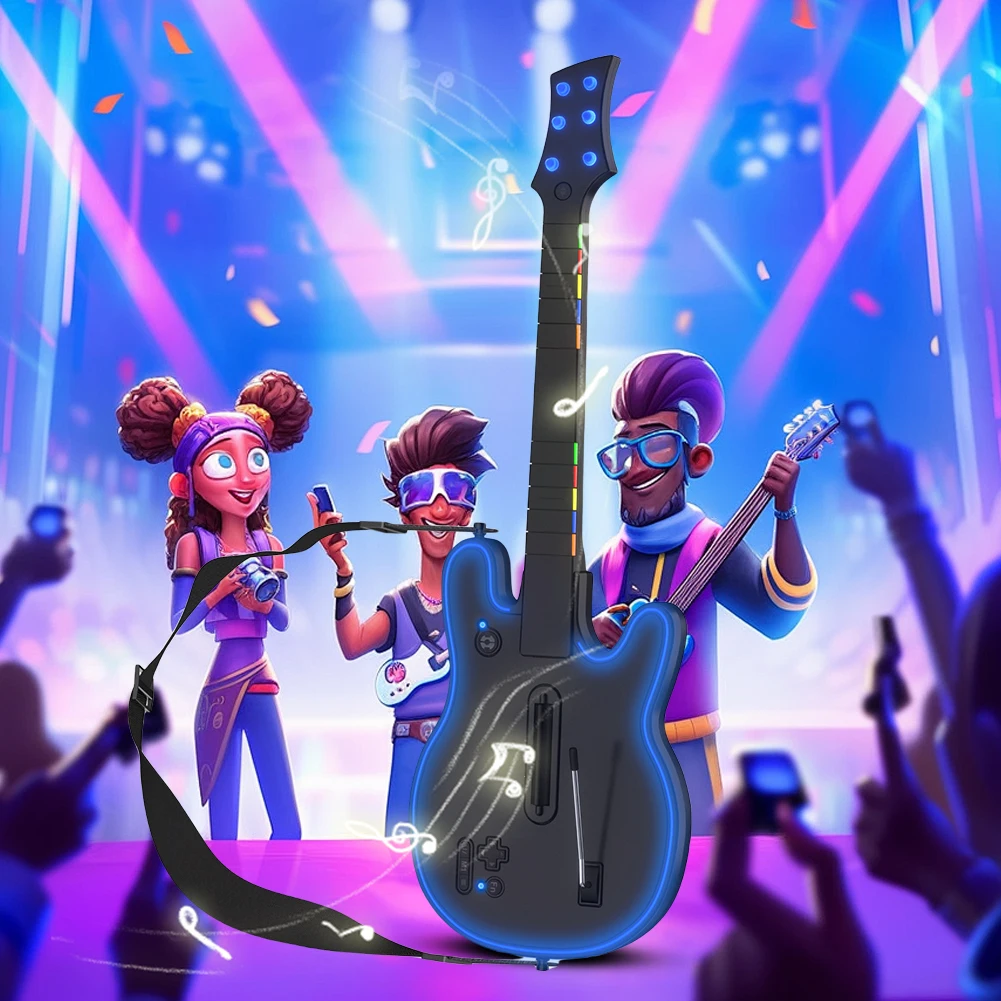 

Wireless Guitar Controller Console Remote Joystick Wireless PC Guitar Controller for PS4 PS3 PC Guitar Hero Clone Hero Rock Band