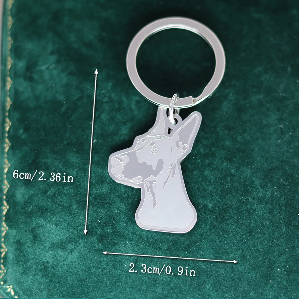 QIMING Shar Pei Cute Dog Stainless Steel keychain For Women Jewelry Lovely Animal keychain