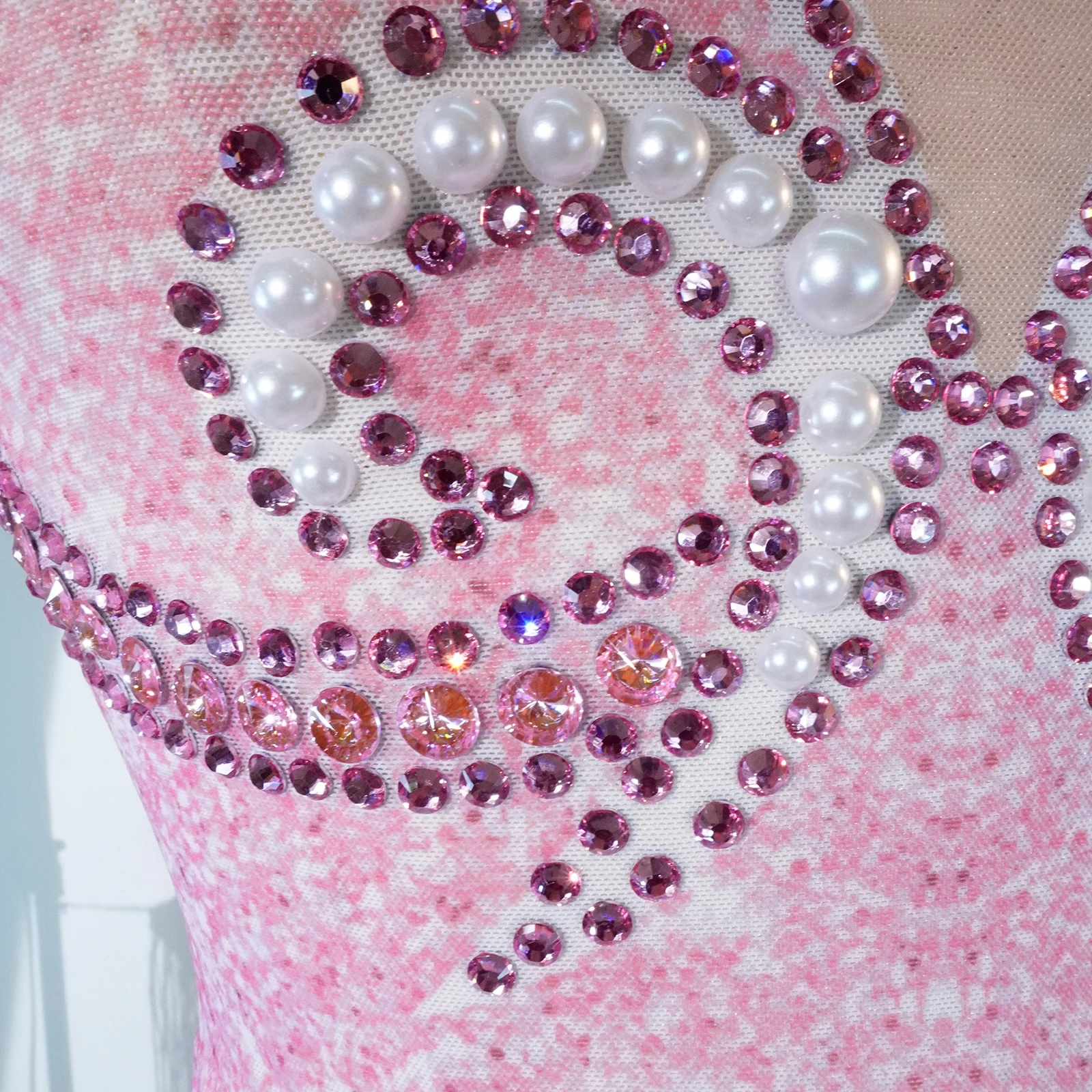 جديد مثير حجر الراين شرابة شبكة شير الجوارب الموسيقى المغني المرحلة اللاتينية ارتداءها ملابس رقص الملكة حفلة عيد ميلاد الاحتفال