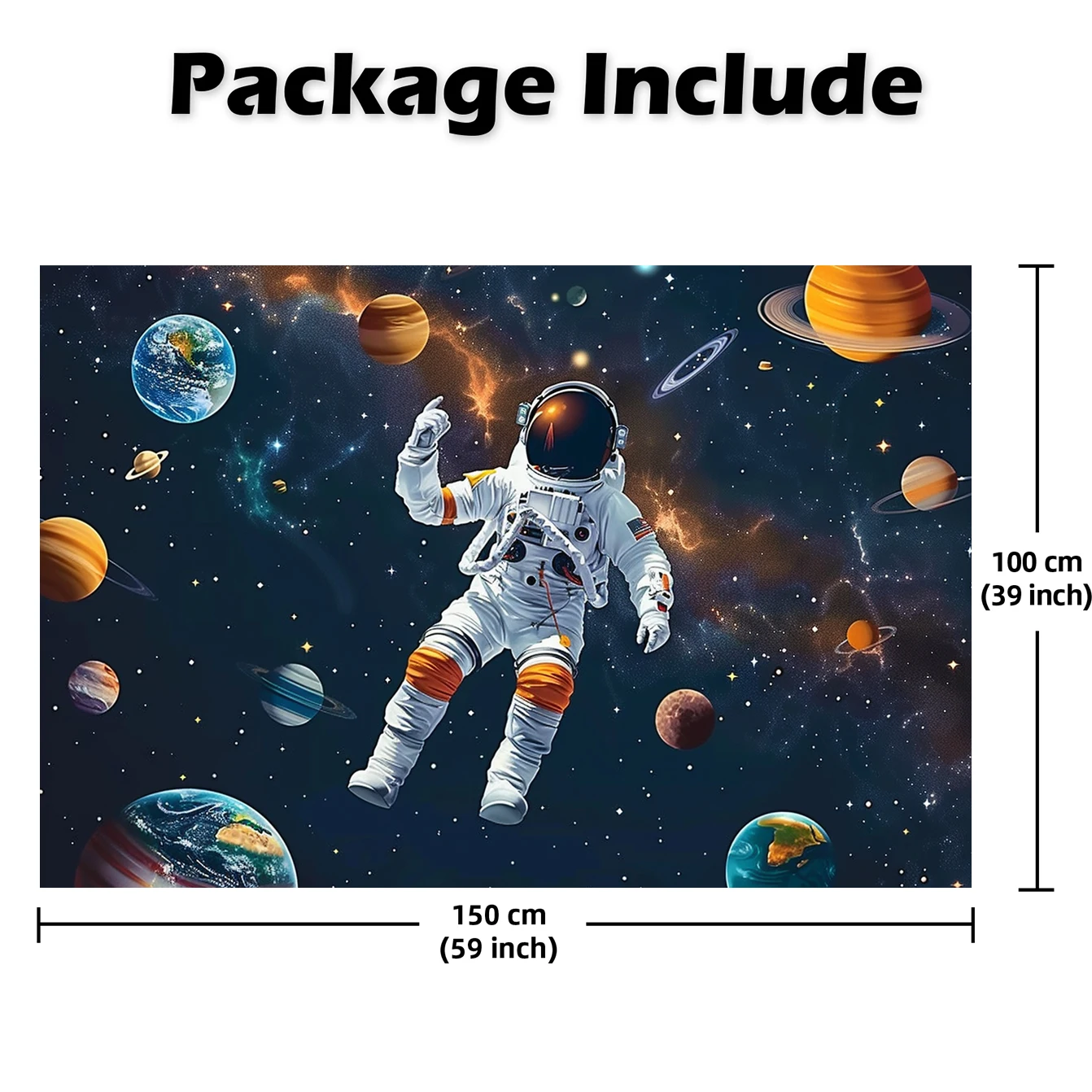 5×3 ft Outer Space Backdrop Galaxy Planet Decorative Background Universe Planet Decoration Backdrop Outer Space Astronaut Banner