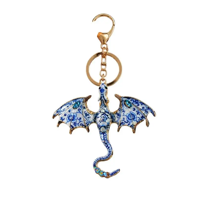 Fantasy-Drachen-Emaille-Schlüsselanhänger-Set, exquisiter Wyvern-Schlüsselring, Taschenanhänger, hochwertiger Metall-Auto-Schlüsselanhänger als Einweihungsgeschenk – Detail 4