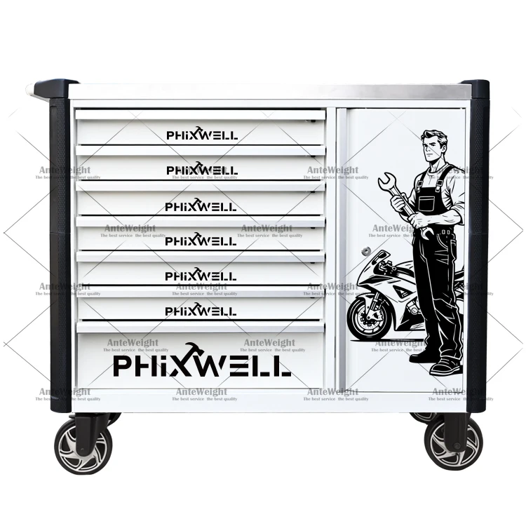 7 Drawers Tool Chest  Workshop Mechanic Tool Trolley  Set Tool Cabinet