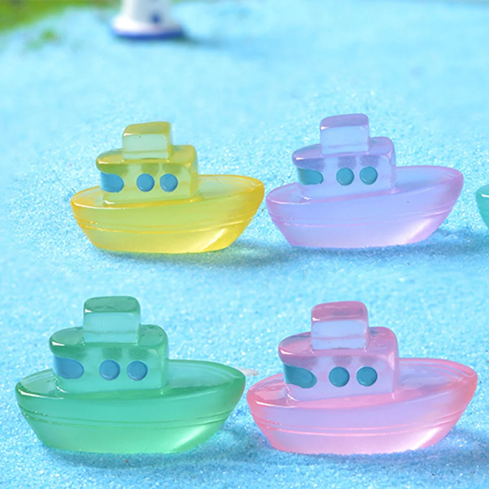 6 Pcs Mini Boat Micro Landscape Cruise Ship Decoration Fish Tank Decorations Ornaments Miniature Model