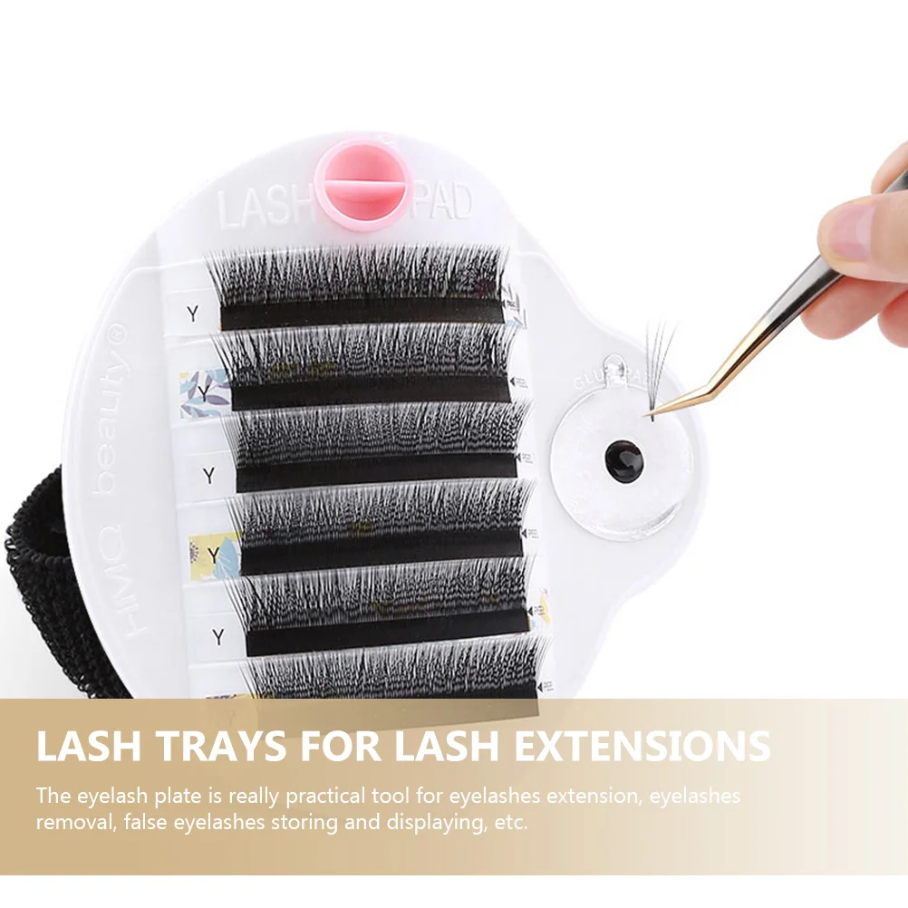 

Eyelash Board Acrylic Tray Holder Pallet White Tool Grafting Eyelashes Lash Storage Display Salon Use Durable Practical