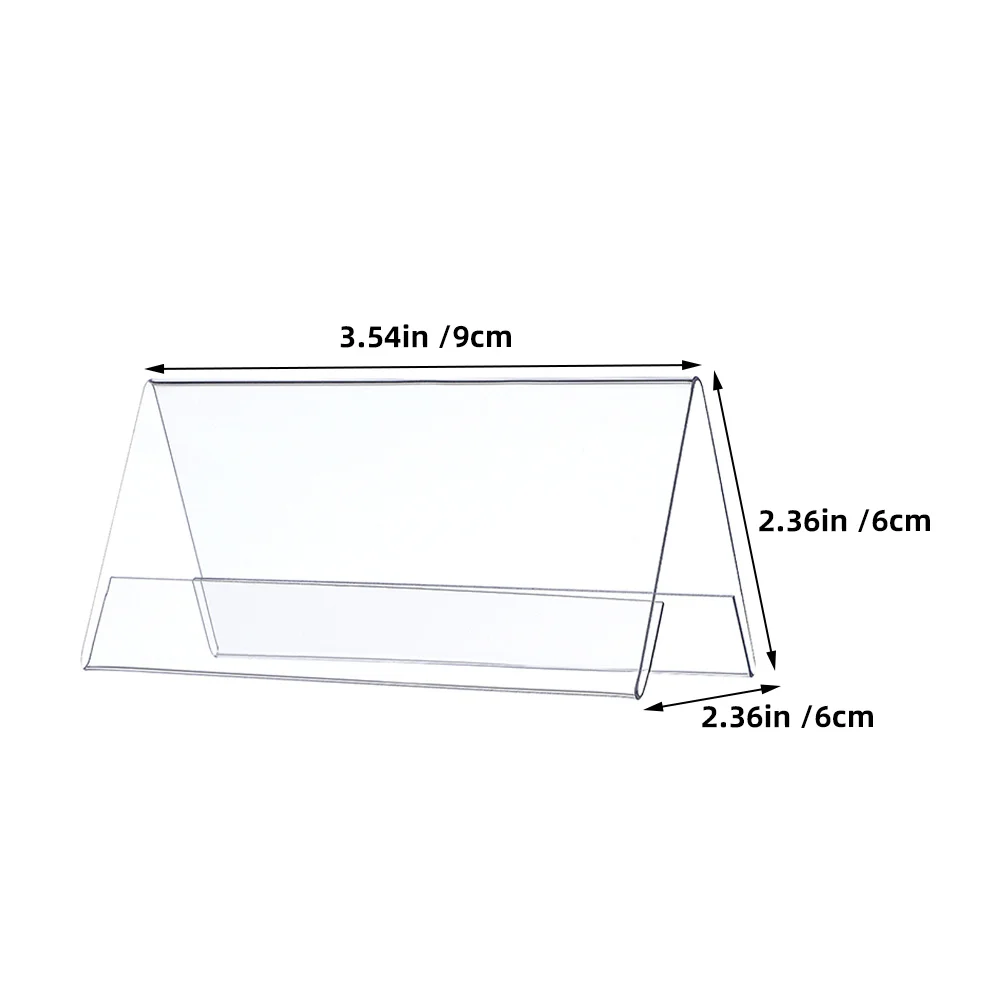 10pcs Conference Table Sign Clear Desk Name Plate Holder 90X60Mm Dual-Sided For Office Meetings Training Events Table Card Stand
