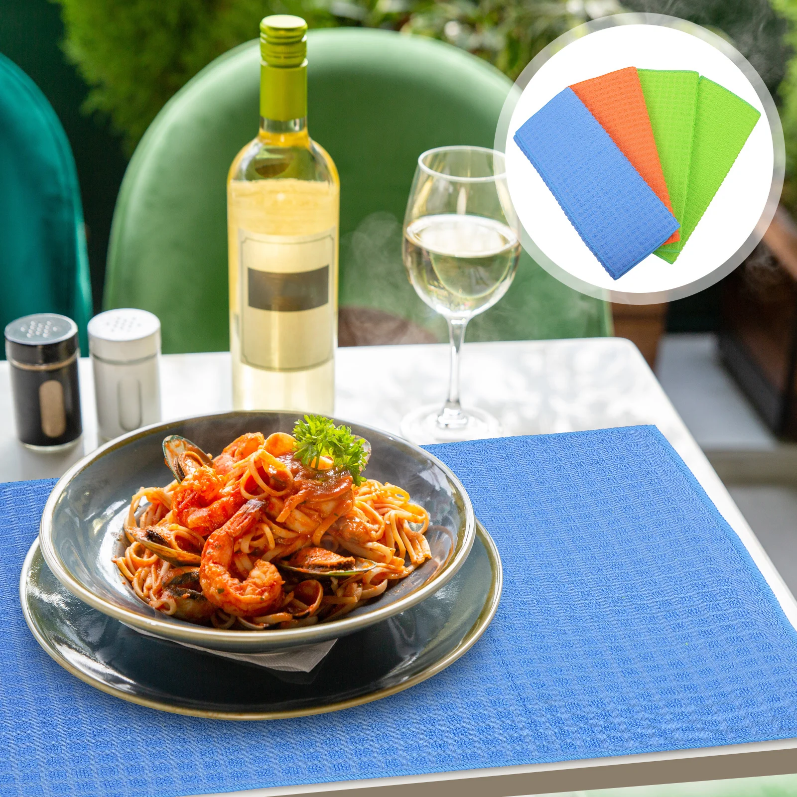 

4pcs Table Pad Absorbent Non-Slip Mat Heat Resistant Fiber Material Simple Design Cup Coaster Kitchen Table Decor