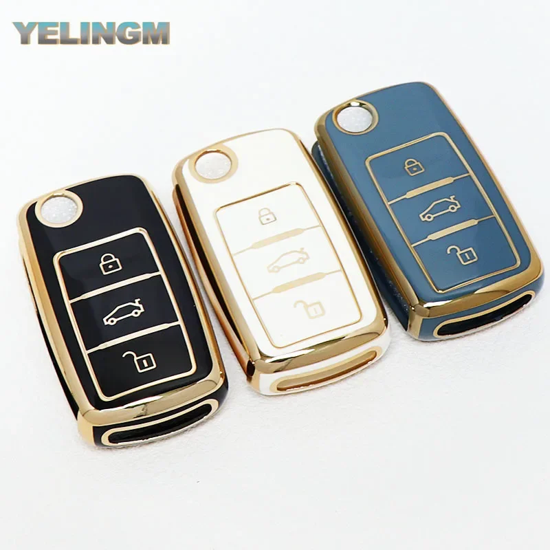 New TPU Car Key Case Cover Shell For Volkswagen VW Polo Golf Passat Tiguan Beetle Caddy T5 Up Eos Skoda Octavia Seat Leon Altea