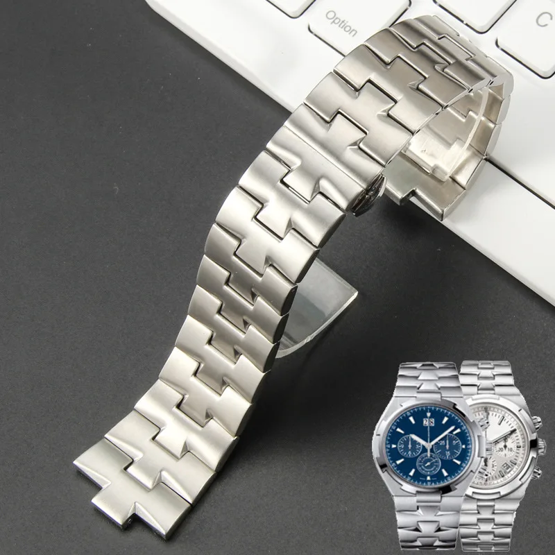 Ремешок для часов из нержавеющей стали с твердым выпуклым концом для Vacheron Constantin Overseas 47660/47040, бусины из риса, металлический браслет с инструментом