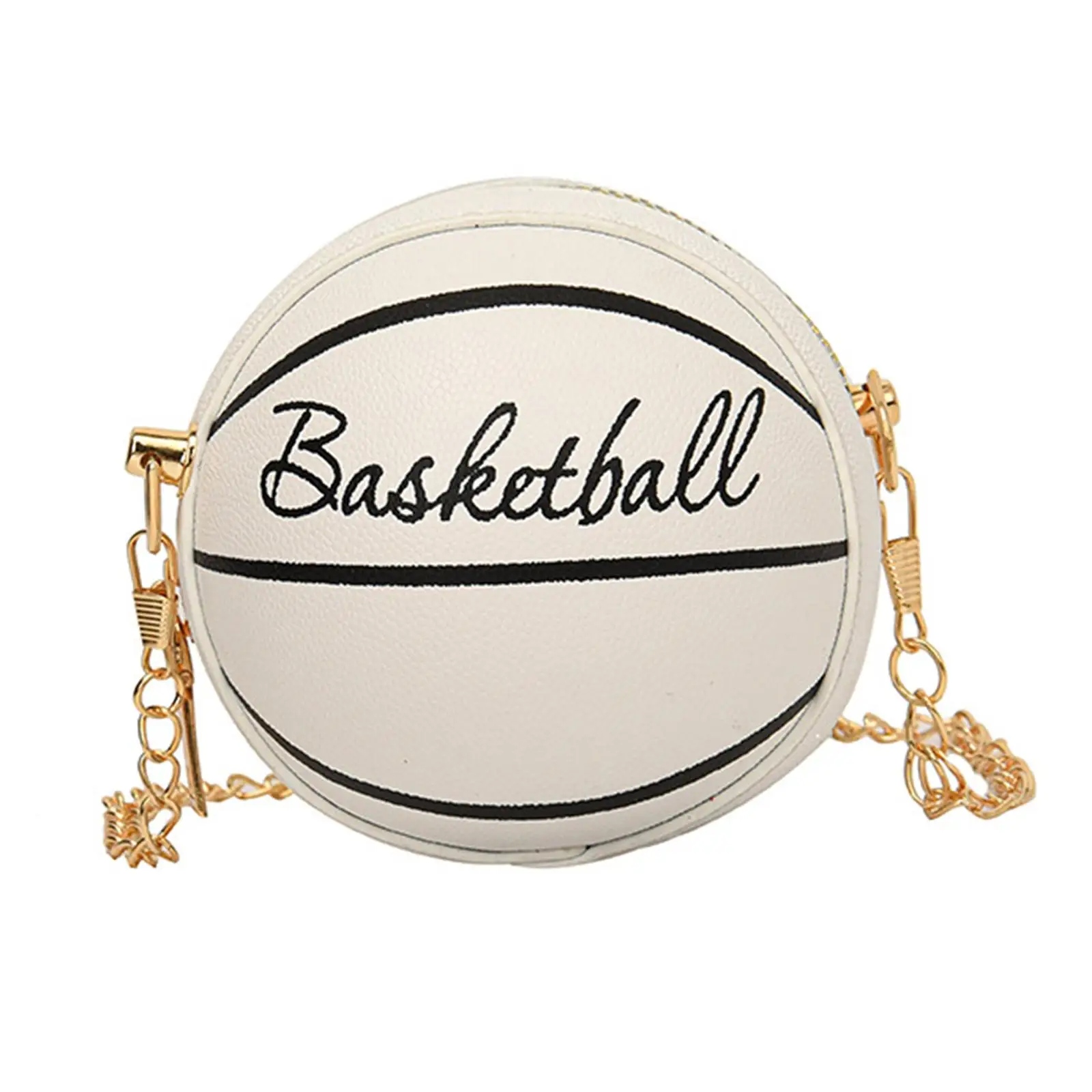 Basketball Shaped Purse Mini Round Ball Bag for Sports Commuting Vacation