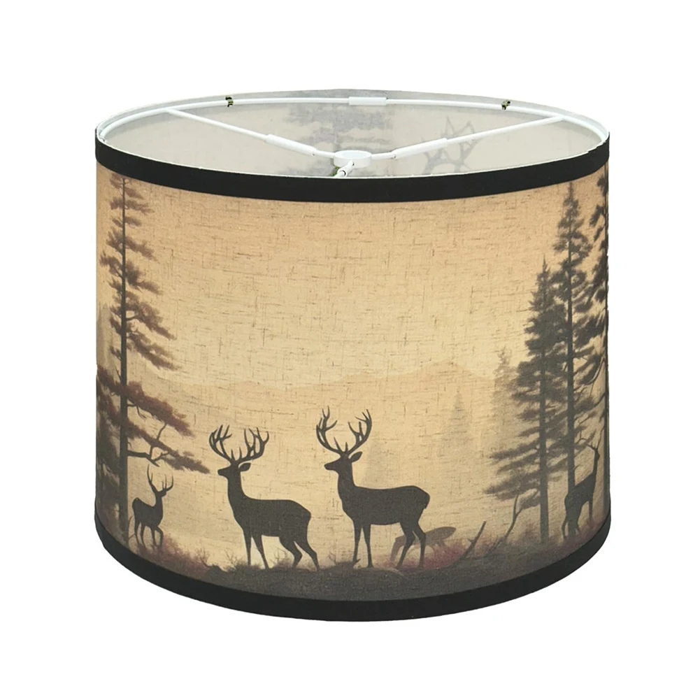 Lamp Shades Set Of 2,Fabric Lampshades With Deers For Table Lamps,Floor Lamps,Replacement Lampshades