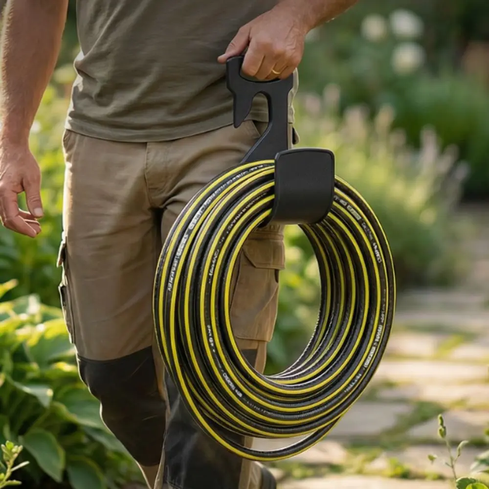 Heavy-Duty Wall-Mounted Hose Hanger Easy To Install Large Weight Capacity Garden Hose Winder Bend Resistant Solid Material