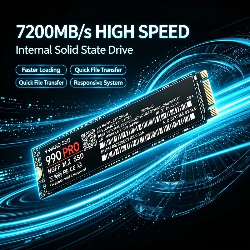 990PRO SSD NGFF M2 SATA3 500GB 1TB 2TB 4TB Inside Solid State Drive Internal Fast Hard Disk PC Drive Laptop Desktop Computer
