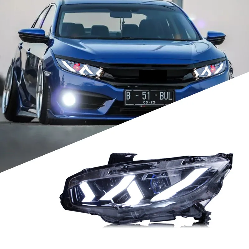 

Suitable for Honda 10th generation Civic Lamborghini LED headlight assembly modified LED daytime running light streamer turn sig