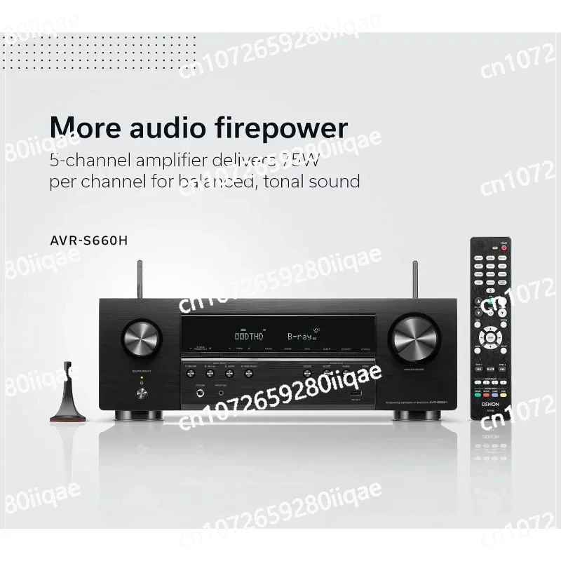 Black Denon AVR-S660H 5.2 Ch AVR - 75 W/Ch (2021 Model), Advanced 8K Upscaling, 3D Audio - Dolby TrueHD, DTS:HD Master & More