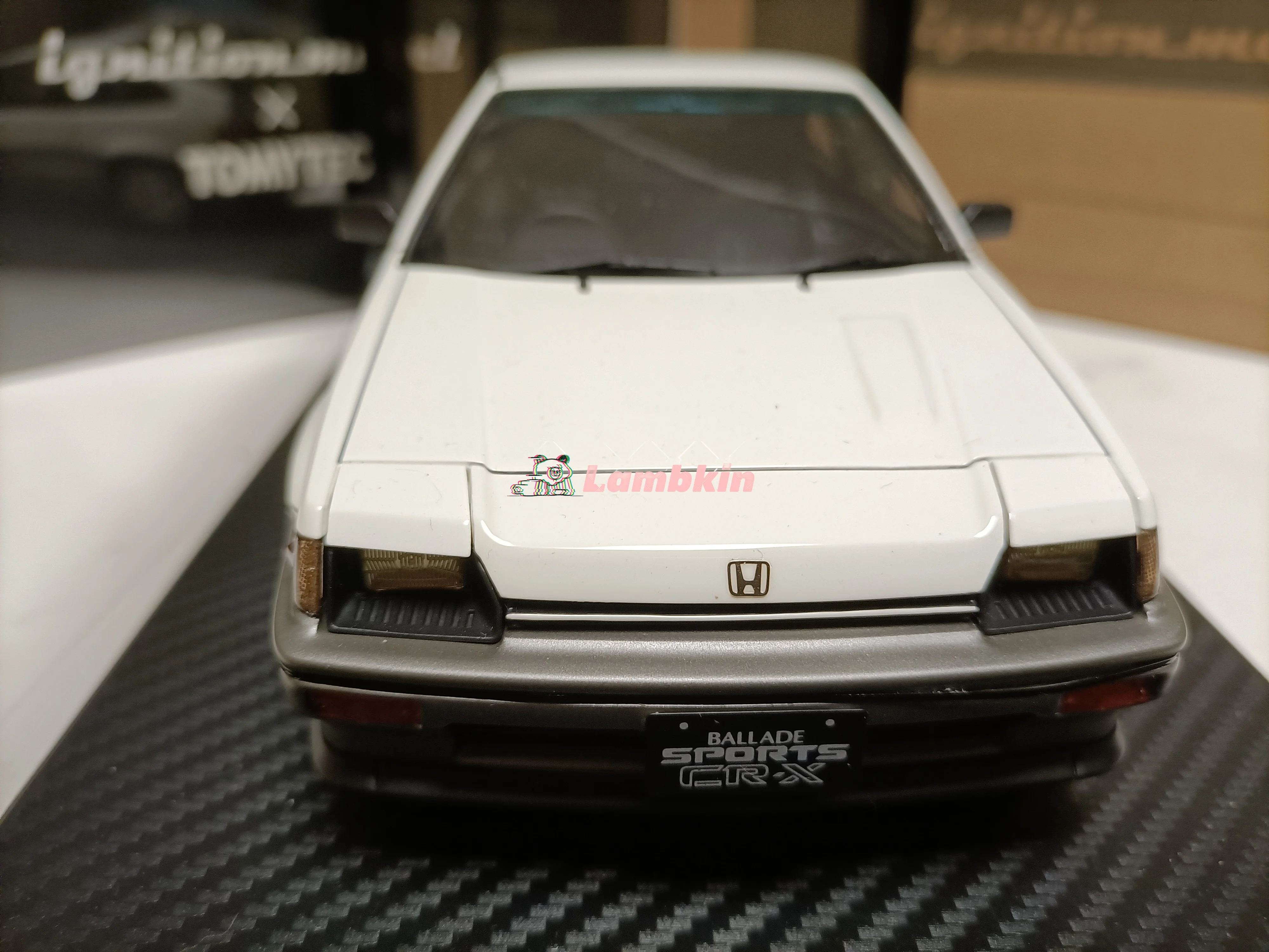 IG TOMYTEC 1/18 For Honda Sports CR-X Si DOHC White Coupe Model Classic Collection Miniature Replica