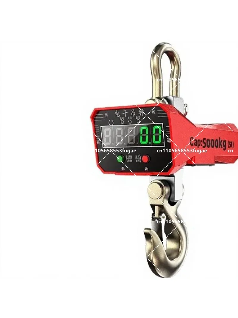 Digital Crane Scale 5000kg Wireless Remote Control Hanging Scale Industrial Weighing Aluminum Shell LCD Display Portable