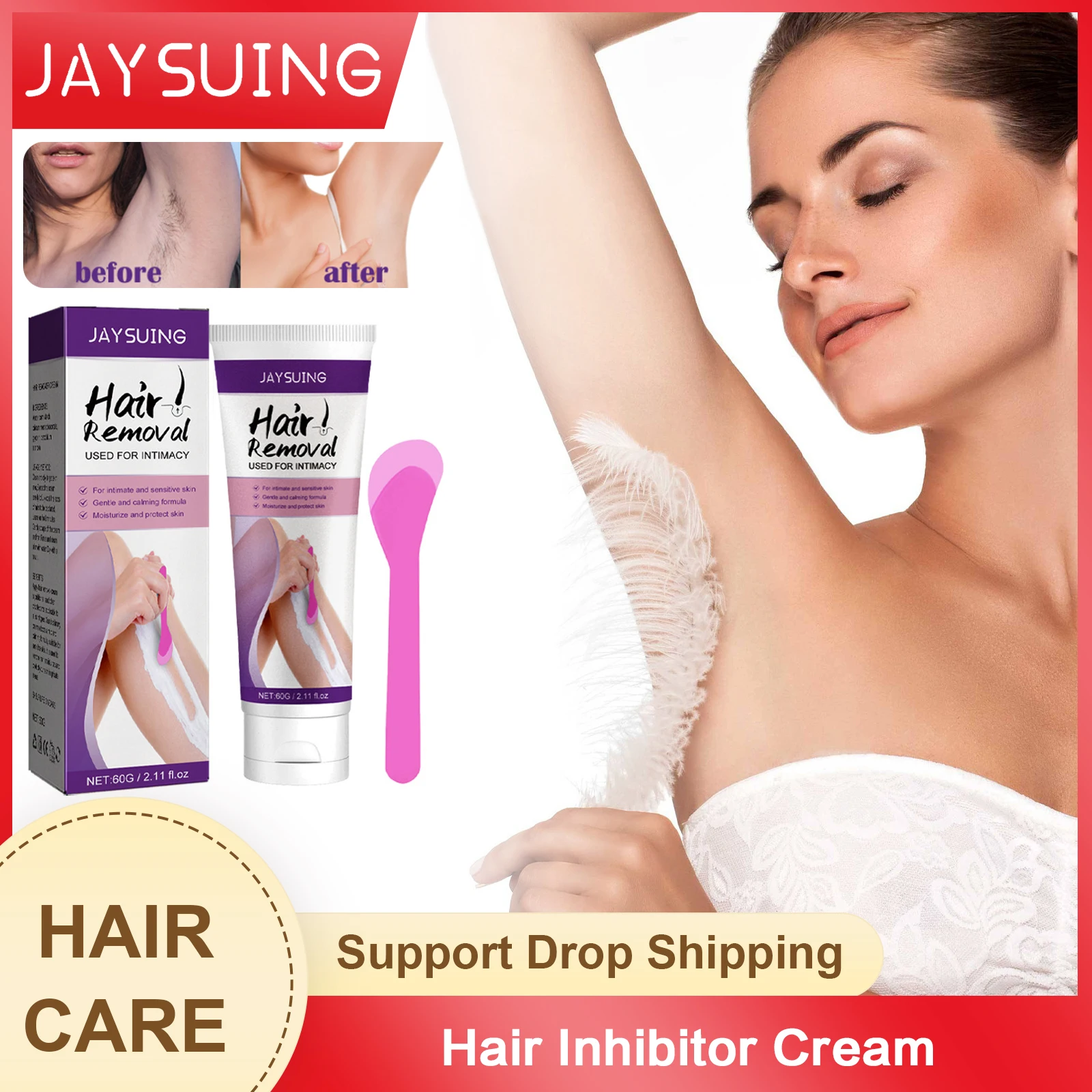 Hair Inhibition Painless Non-irritating Permanent Private Parts Leg Armpit Bearded Arms Soothing Depilatory Hair Removal Cream