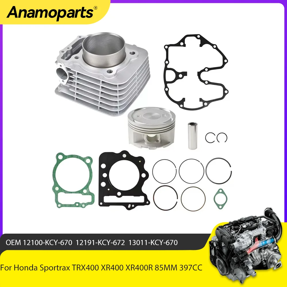 Motor Parts Cylinder Piston Gasket Kit Fit For Honda Sportrax TRX400 XR400 XR400R 85MM 397CC ATV 12100-KCY-670 12191-KCY-672