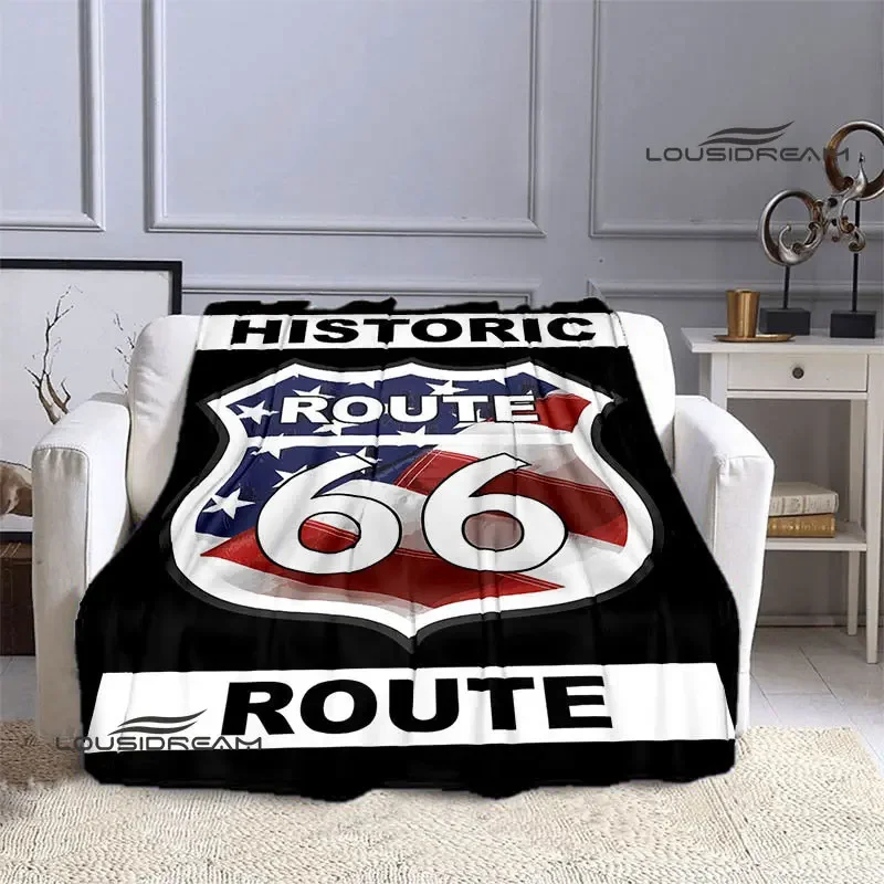 American Route 66 Retro printed blanket thin Soft and comfortable Home travel blanket bed linings birthday gift