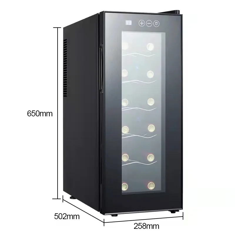 Glass door display cooler 12 bottle wine cellar fridge hotel bedroom small wine refrigerator wine cabinet