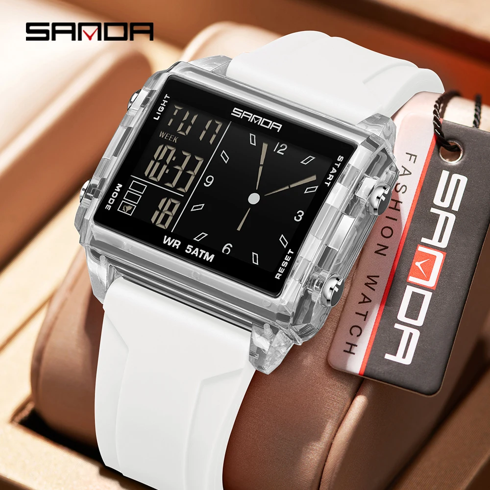 Fashion SADNA New 6273 Women's Electronic Watch Multifunctional Sports Waterproof LED Timing Student Electronic Watch