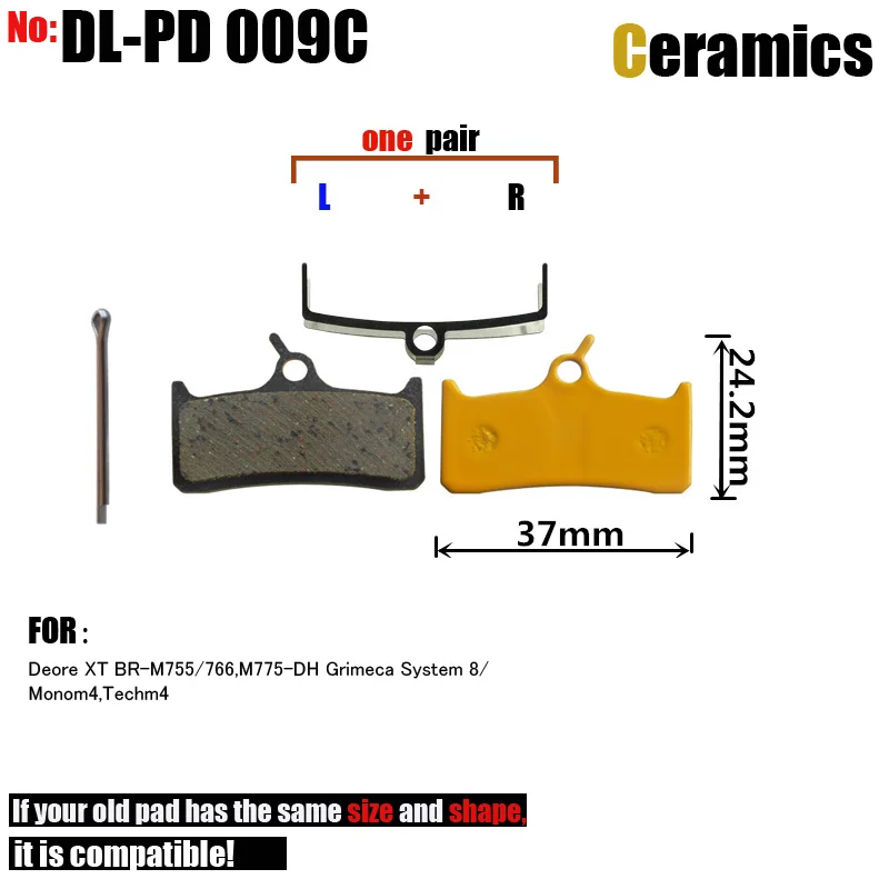 DELT 4 Pair Ceramics Bicycle Disc Brake Pads,For SHIMANO ,Deore,XT,BR-M755,766,Grimeca,System,8 BIKE,Parts