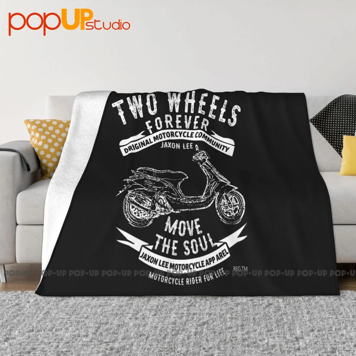 Jl Soul Illustration For A Piaggio Zip 50 4T Motorbike Fan Blanket Flannel Microfiber Faux Fur Mink