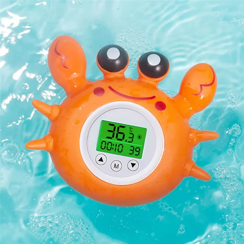 Termometro da bagno per bambini SQPP con display retroilluminato tricolore per temperatura ambiente Fahrenheit e Celsius Giocattolo da bagno galleggiante di sicurezza