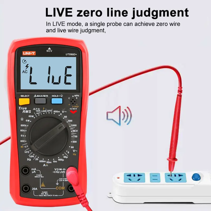 

UNI-T Multimeter UT890C UT890D+ Digital 6000 Counts Electrical Multitester AC DC NCV DMM Capacitor Tester Ammeter Voltmeter TOOL