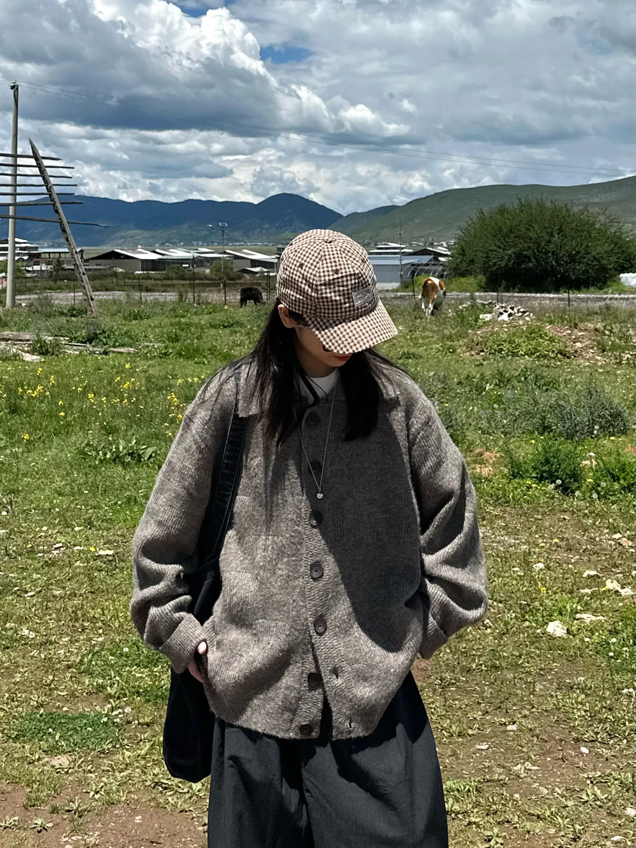 

Мужской свободный вязаный кардиган в стиле ретро с воротником-стойкой, для осени и зимы, с эффектом стройности...