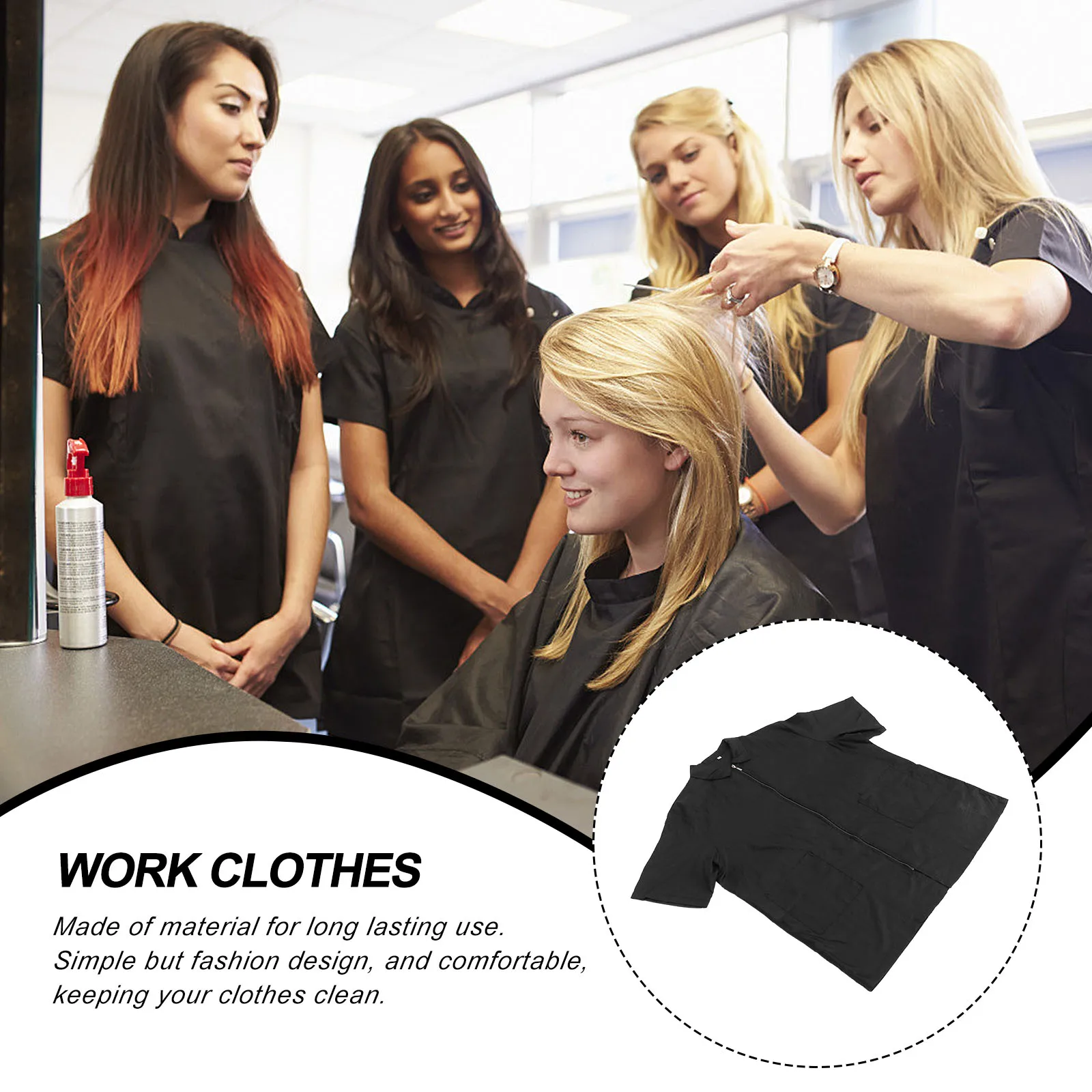 

Waterproof Breathable Hair Salon Smock Apron Kitchen Work Clothes Durable Soft Design Pockets Professional Use