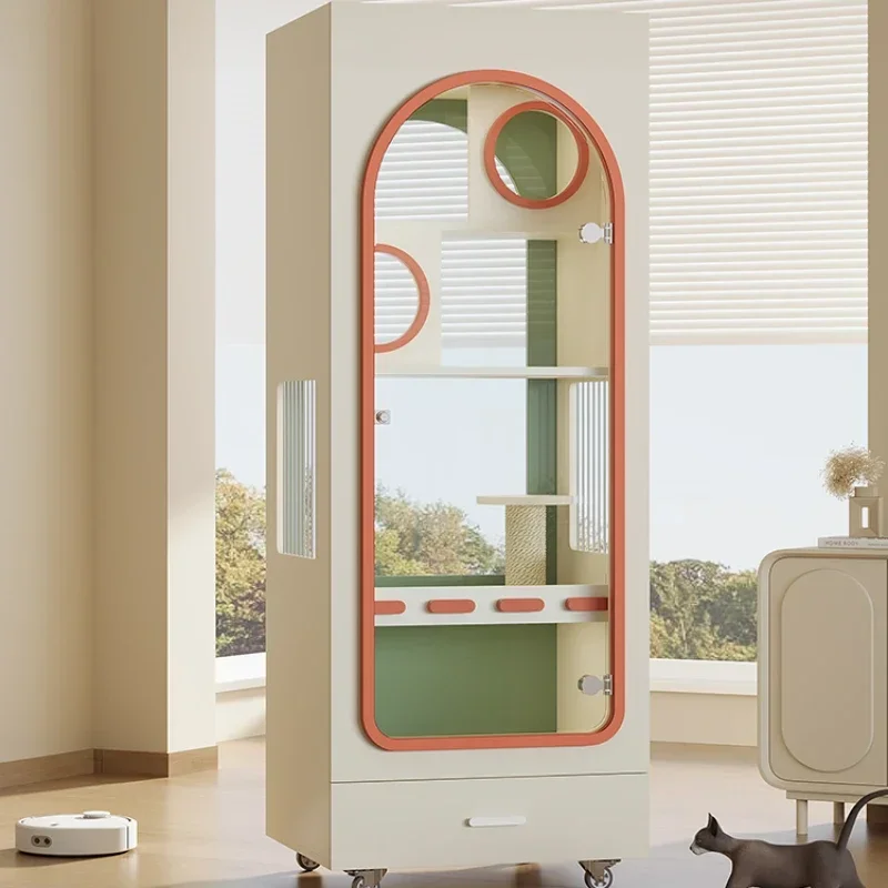 Constant temperature cat villa does not occupy an area of smart cabinet with fresh air small apartment cage interior