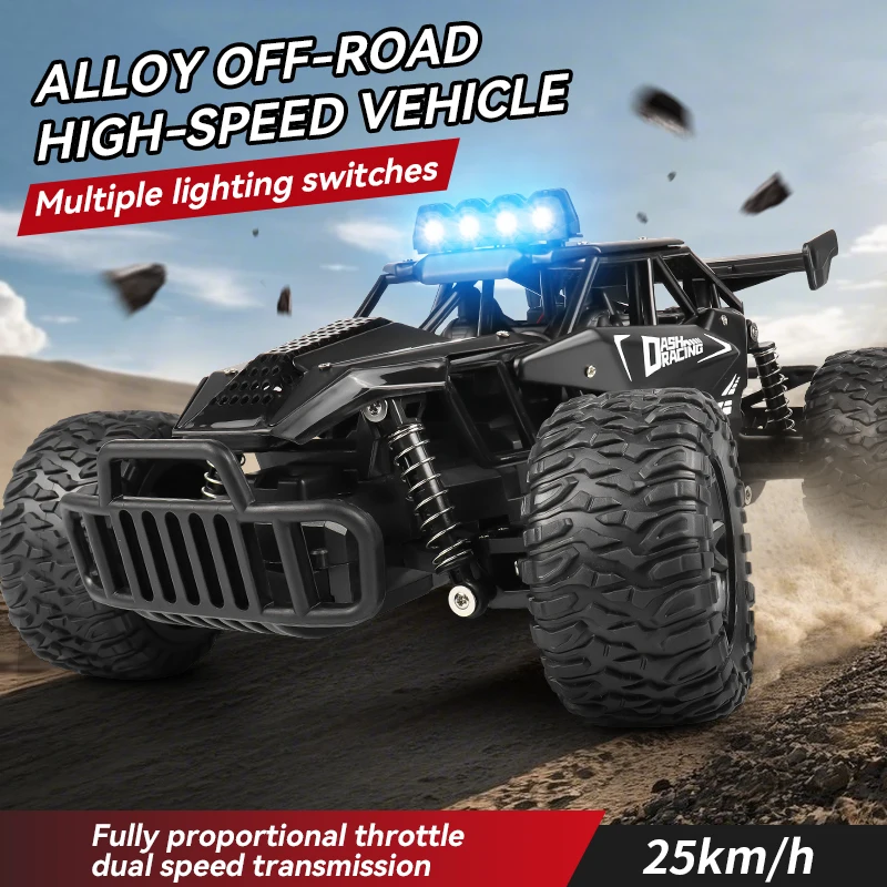 1/12 High Speed RC Off-Road Buggy 25KM/H 2.4G Remote Control Car Dual Speed 4 Colors LED Light Alloy Racing Vehicle Hobby Toy