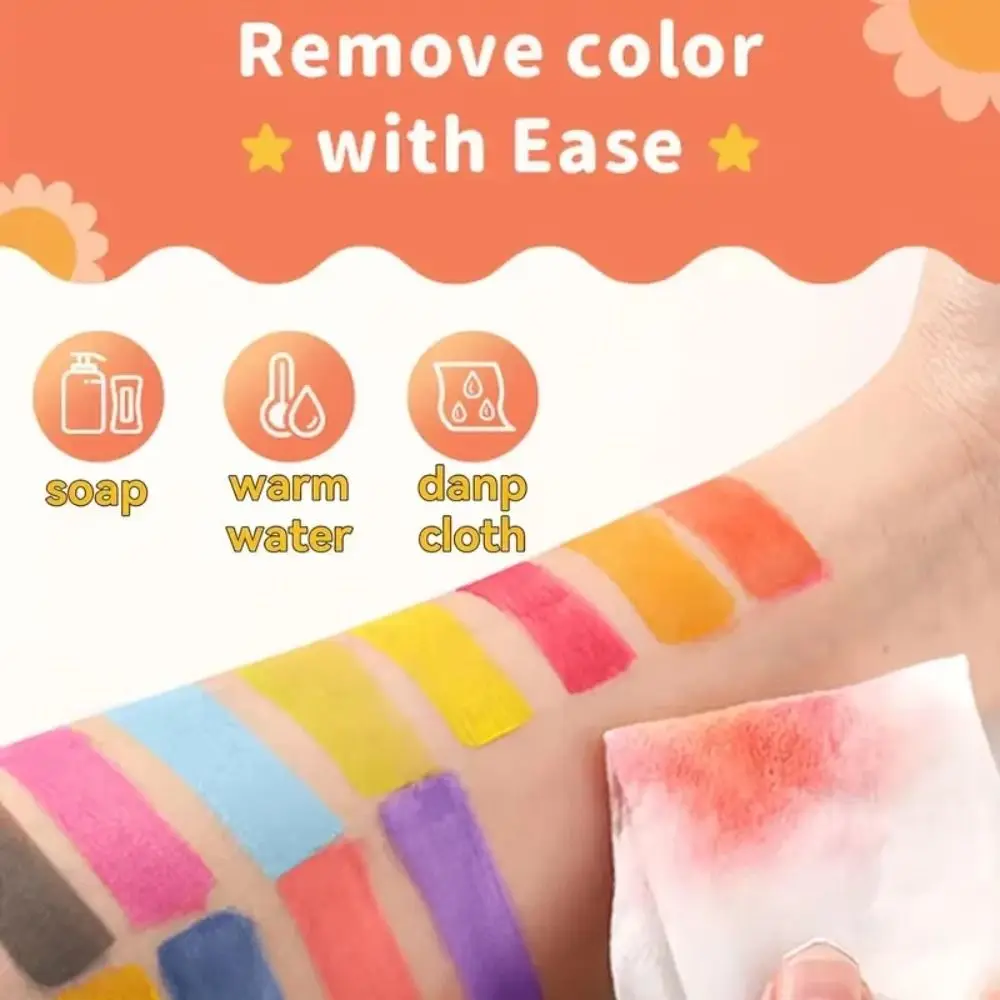 Kit di pittura per il viso corpo multicolore di bellezza Trucco Pittura per body art impermeabile Pagliaccio Tavolozza per pittura per il viso facile da pulire Cosplay