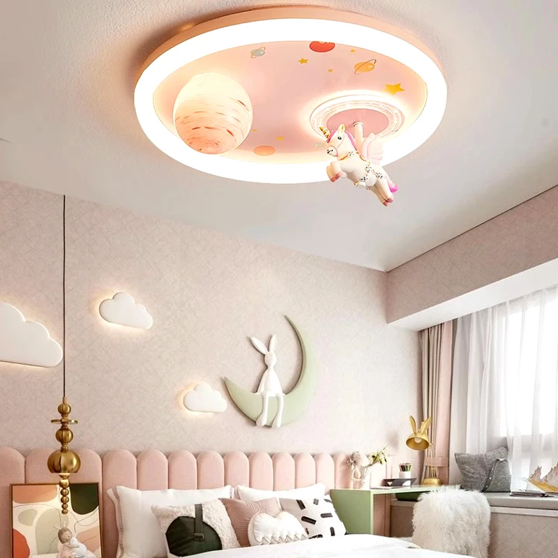 Nordic home decoration salon pink bedroom decor smart led lamp lights for room dimmable Ceiling light lamparas indoor lighting